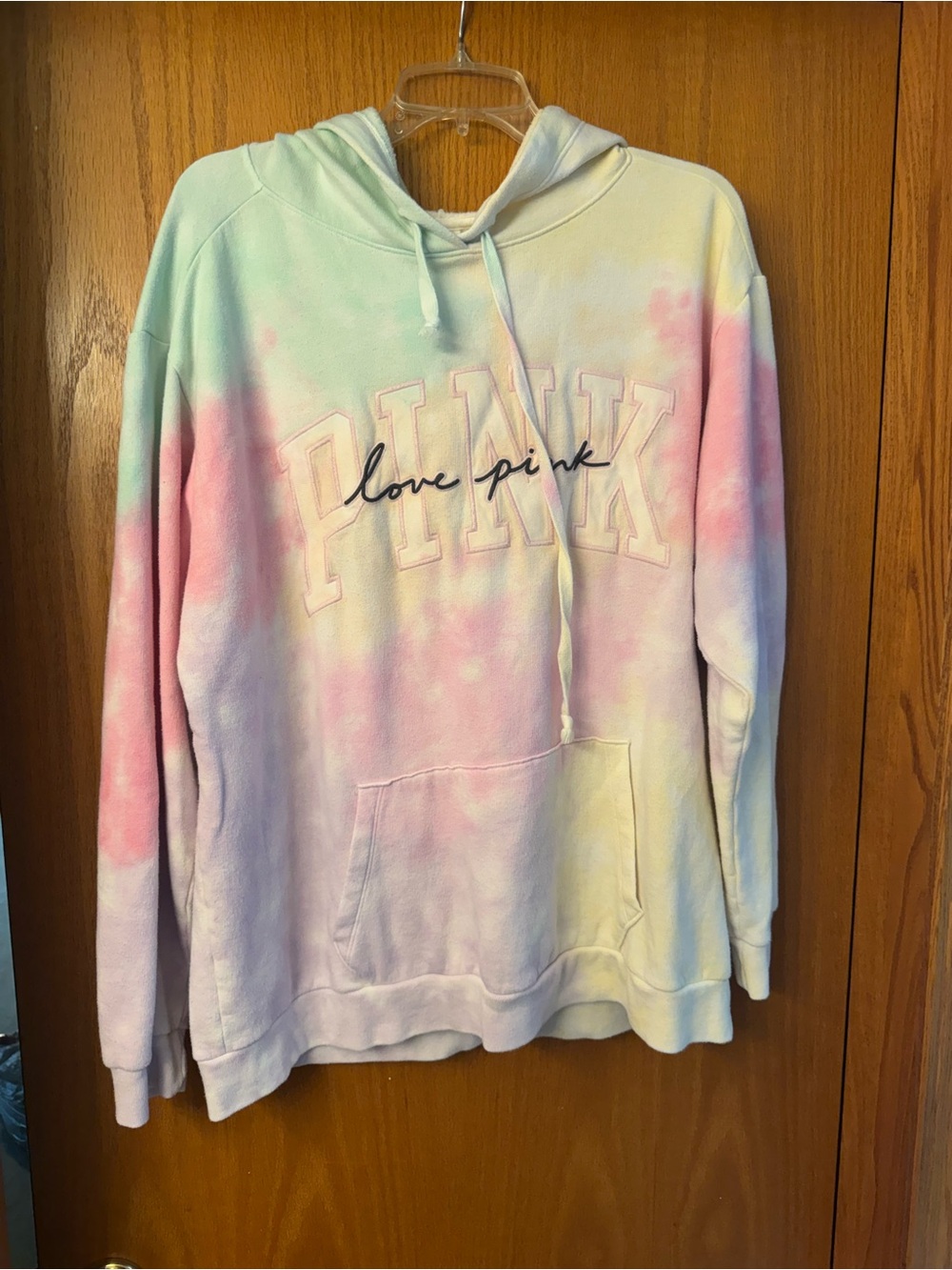 PINK by Victoria's Secret Pastel Tie-Dye Hoodie in Mint, Pink, purple & Yellow